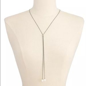 Cultured Freshwater Pearl 36" Adjustable Lariat Necklace in Sterling Silver NEW!